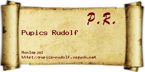 Pupics Rudolf névjegykártya